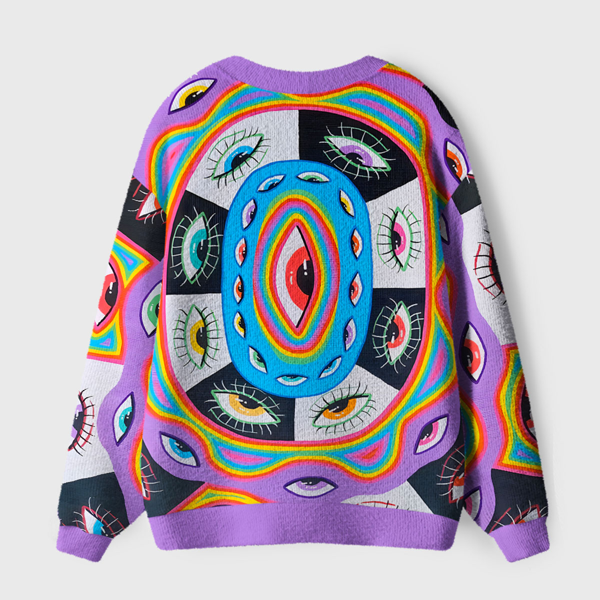 Purplehecate Cosmic Vision Kaleidoscope Ugly Cardigan Sweaters