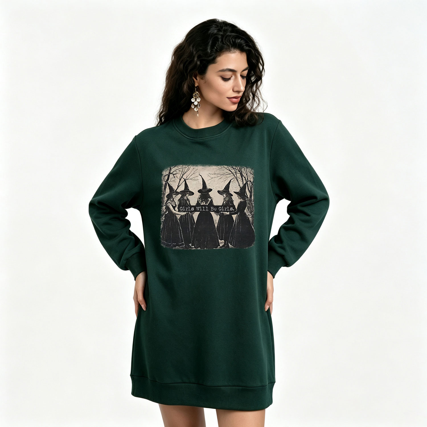 Purplehecate Girls Will Be Girls Witch Sweatshirt Dress