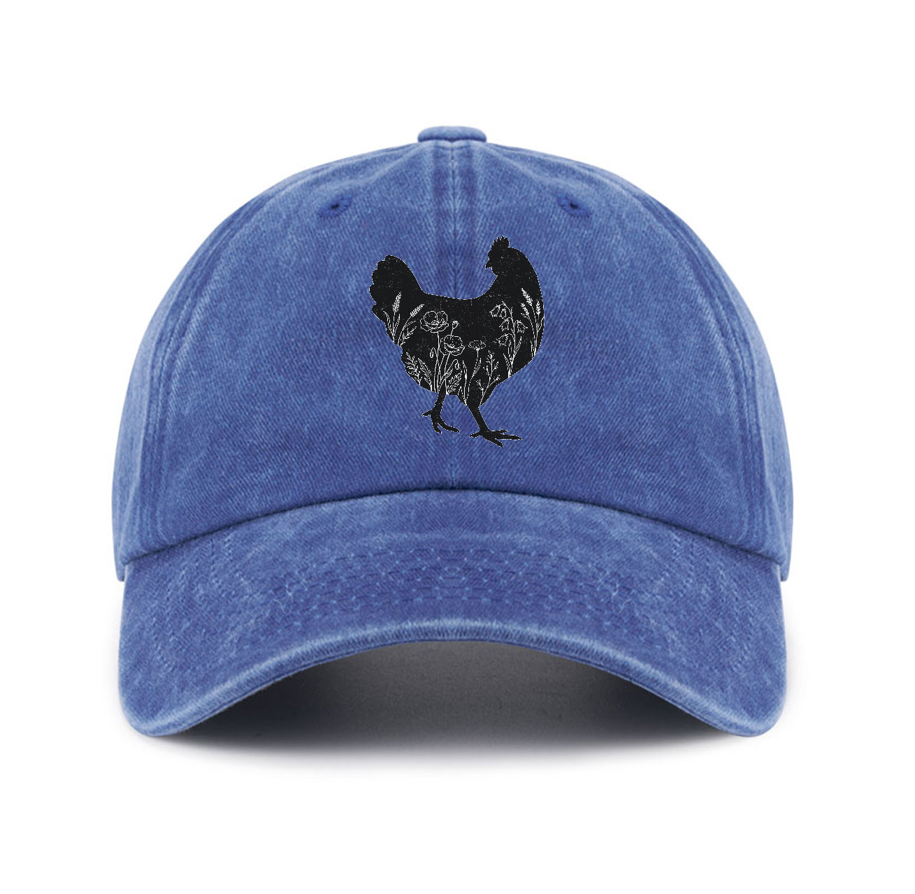 Purplehecate Floral Chicken Baseball Cap