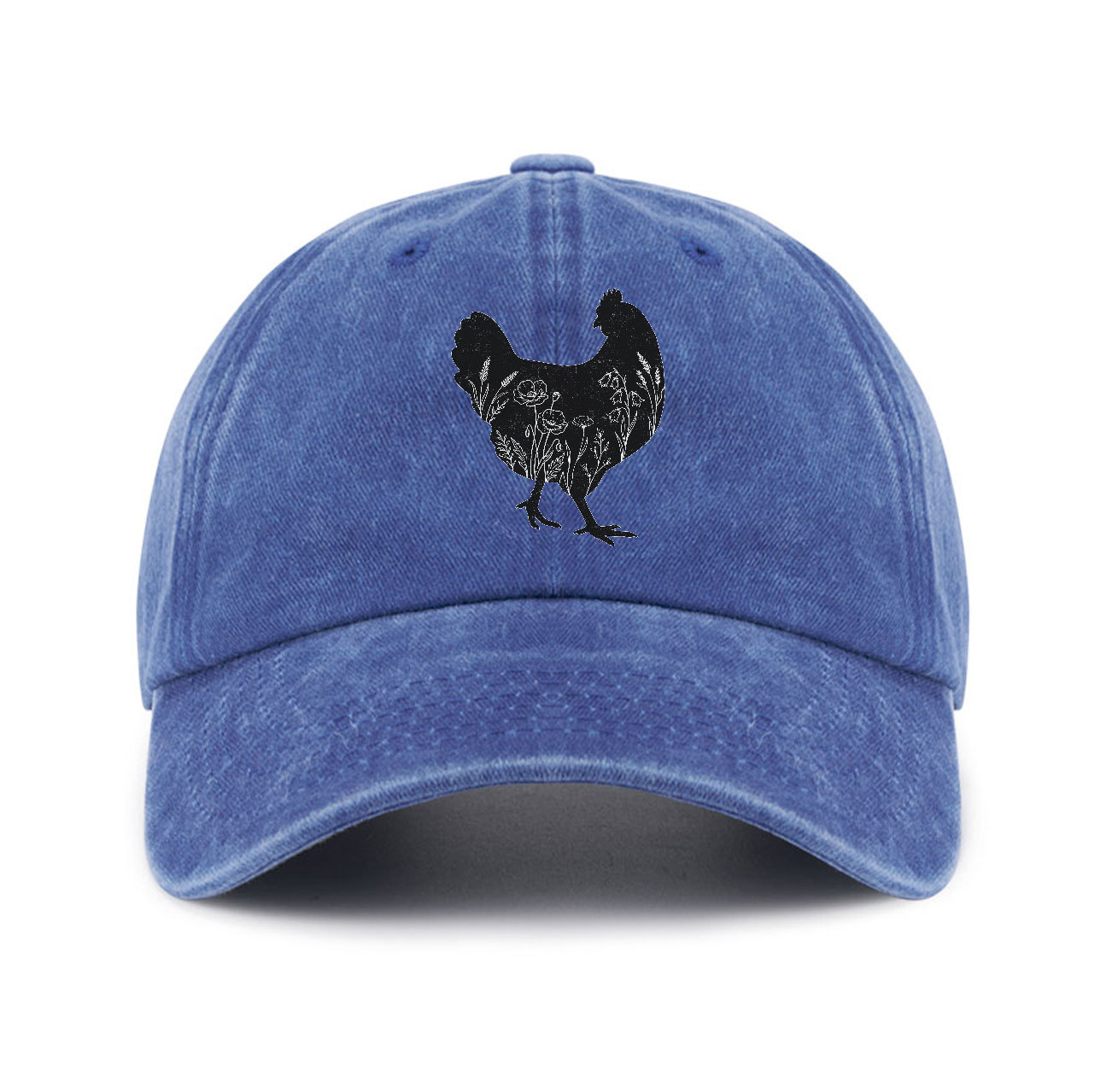 Purplehecate Floral Chicken Baseball Cap