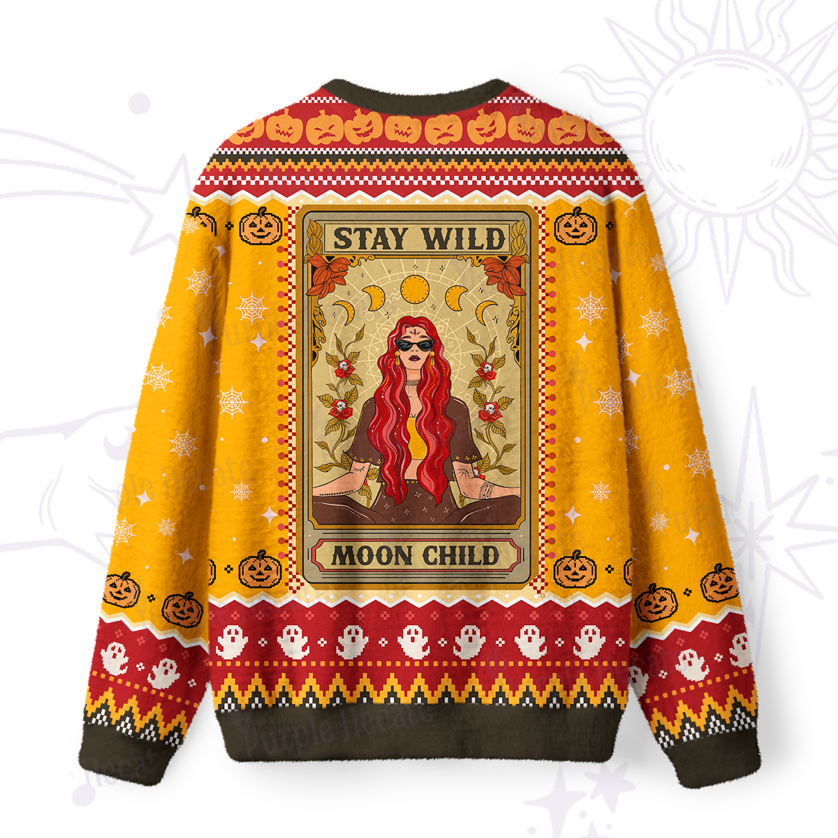 Purplehecate The Stay Wild Moon Child Ugly Halloween Sweatshirts