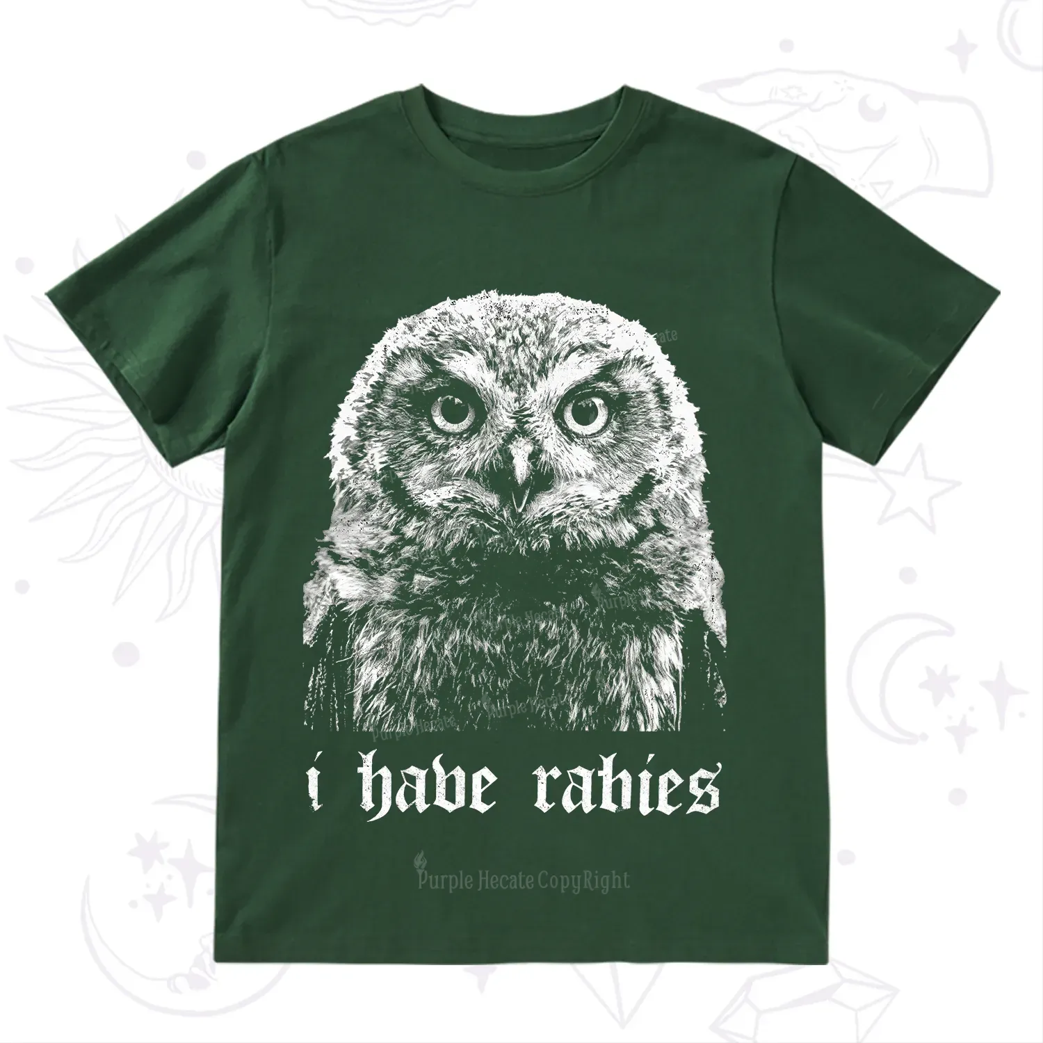 Purplehecate I Have Rabies Owl T-Shirt