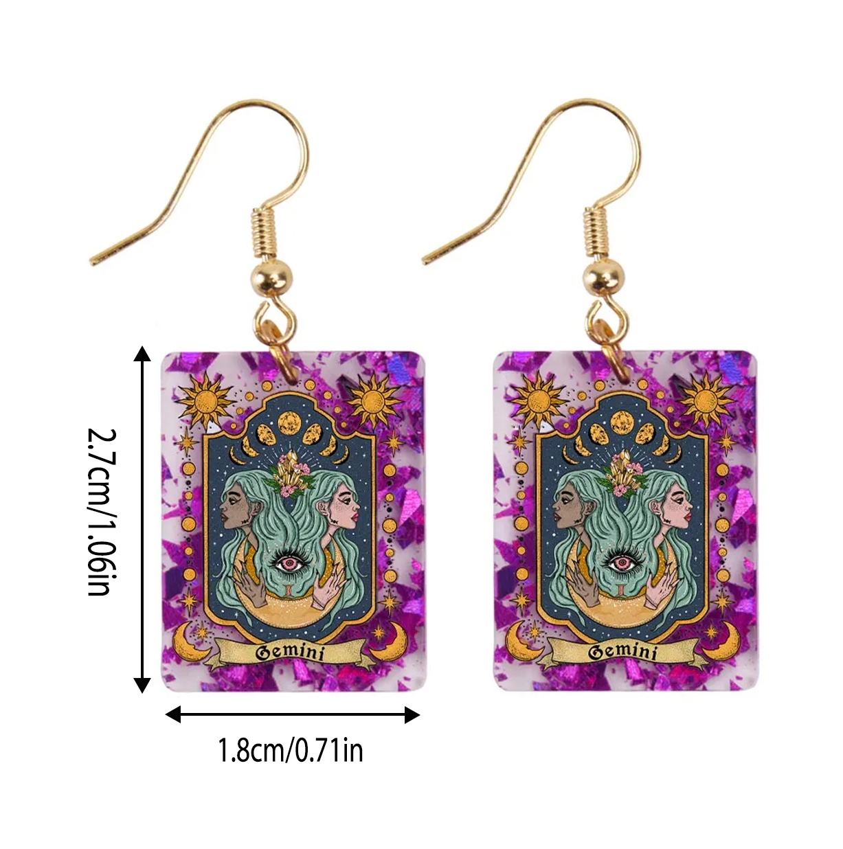 [Purplehecate Gemini Zodiac Purple fragments Acrylic Earrings