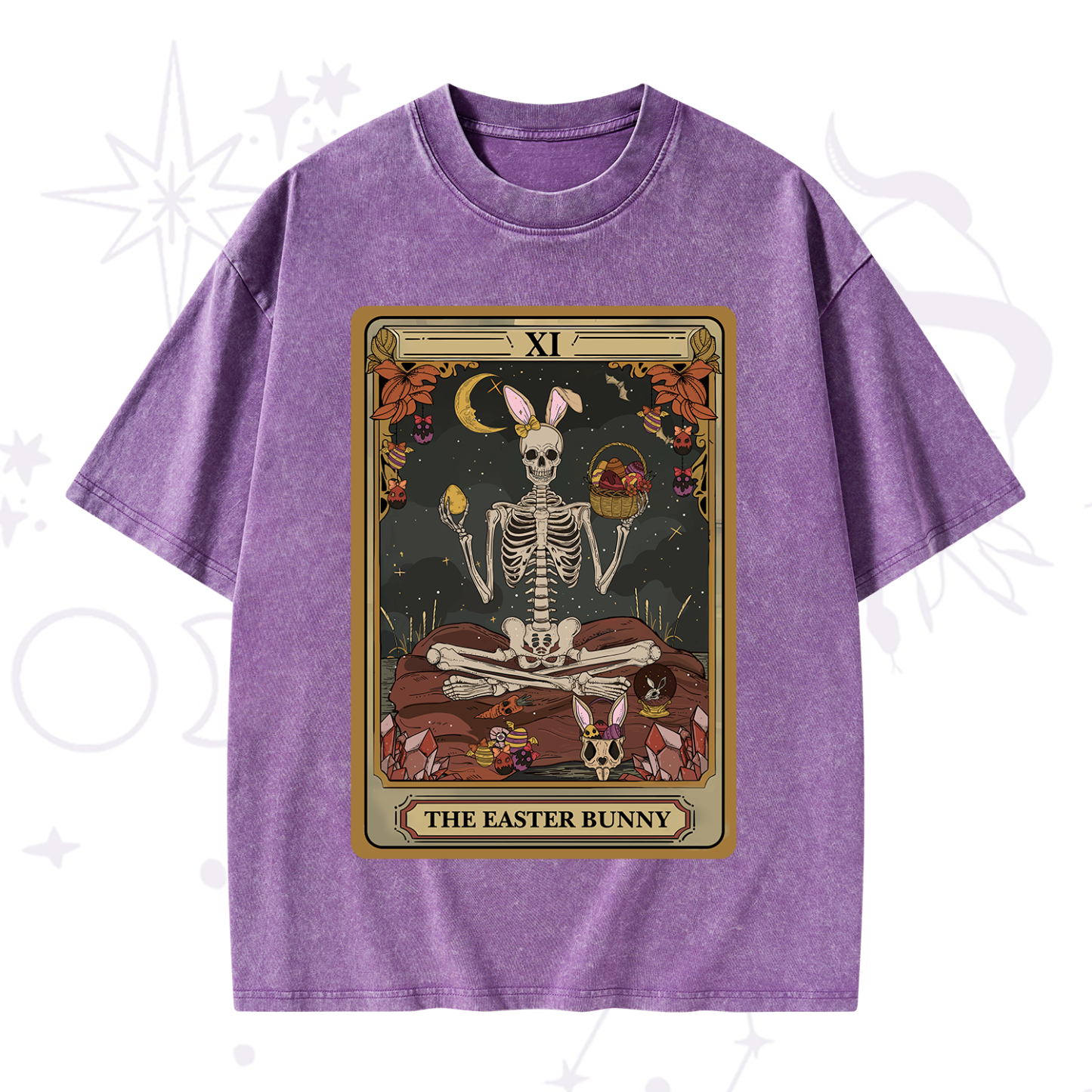 Purplehecate The Easter Bunny Tarot Washed T-Shirt
