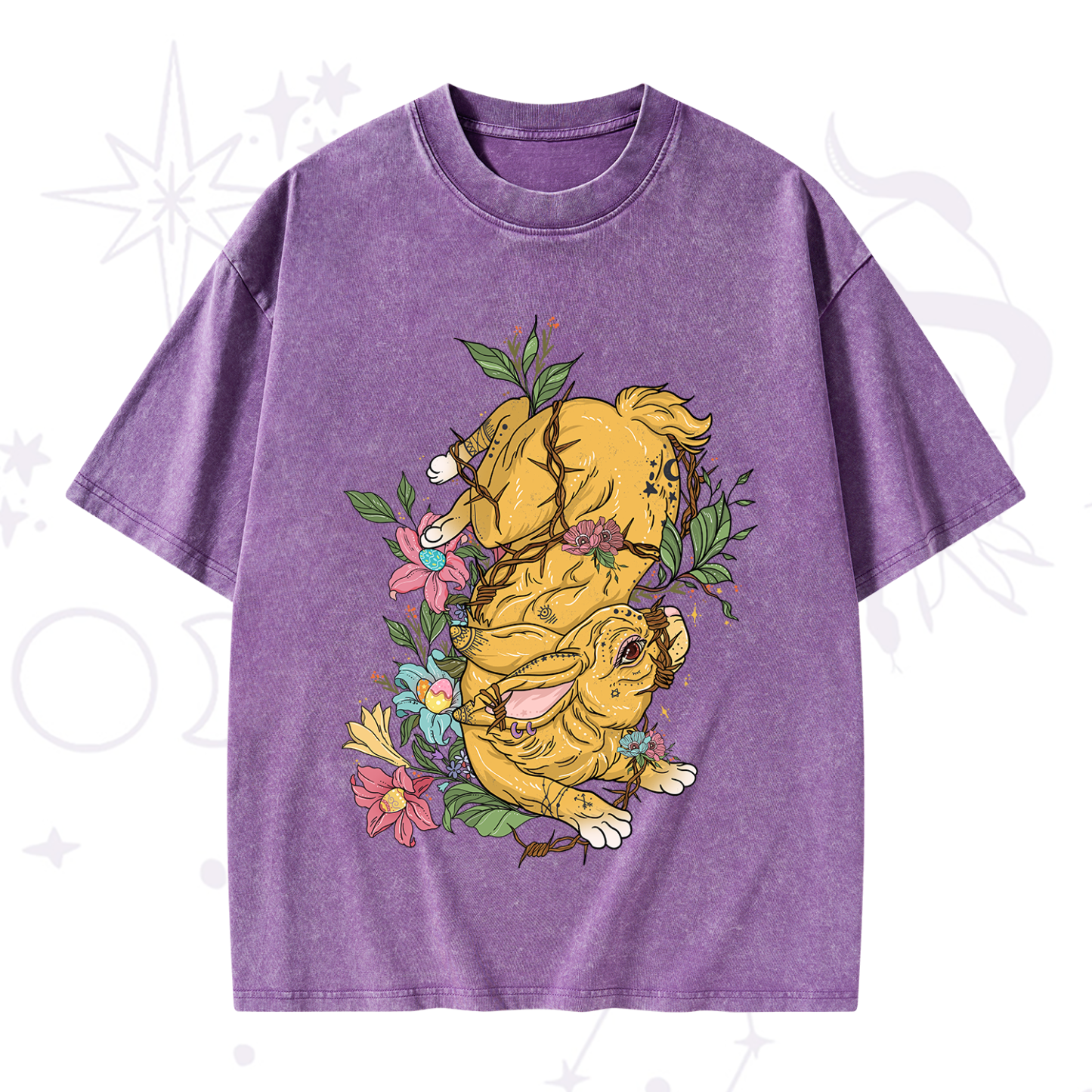 Purplehecate Thorn Bunny Easter Washed T-Shirt