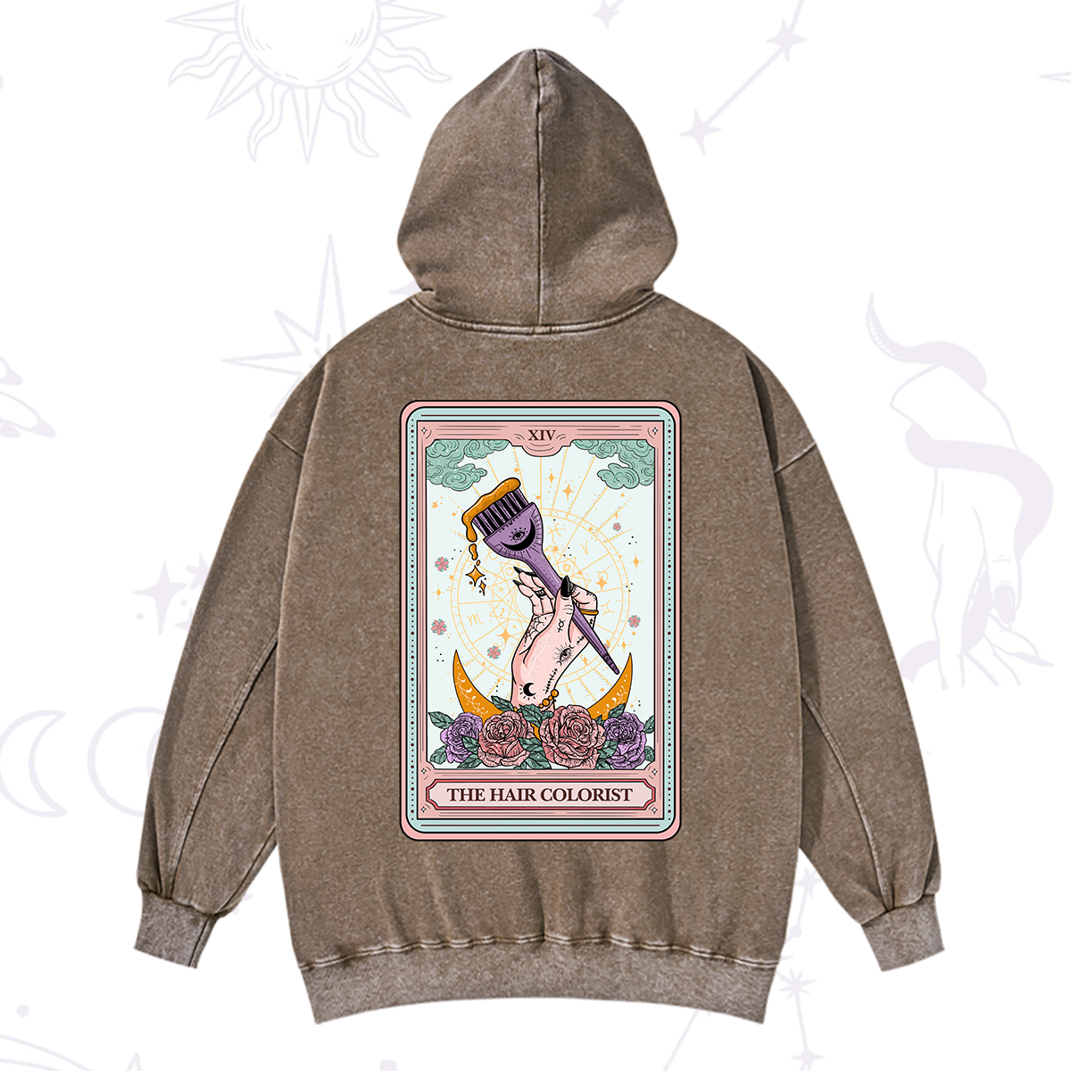 Purplehecate The Hair Colorist Tarot Washed Hoodie