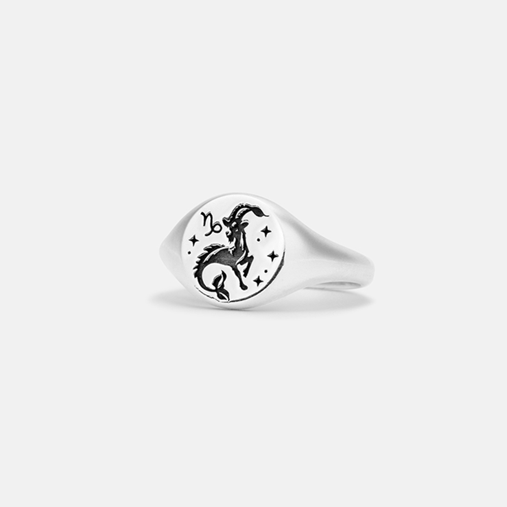 Purplehecate Capricorn Zodiac Sterling Silver Ring