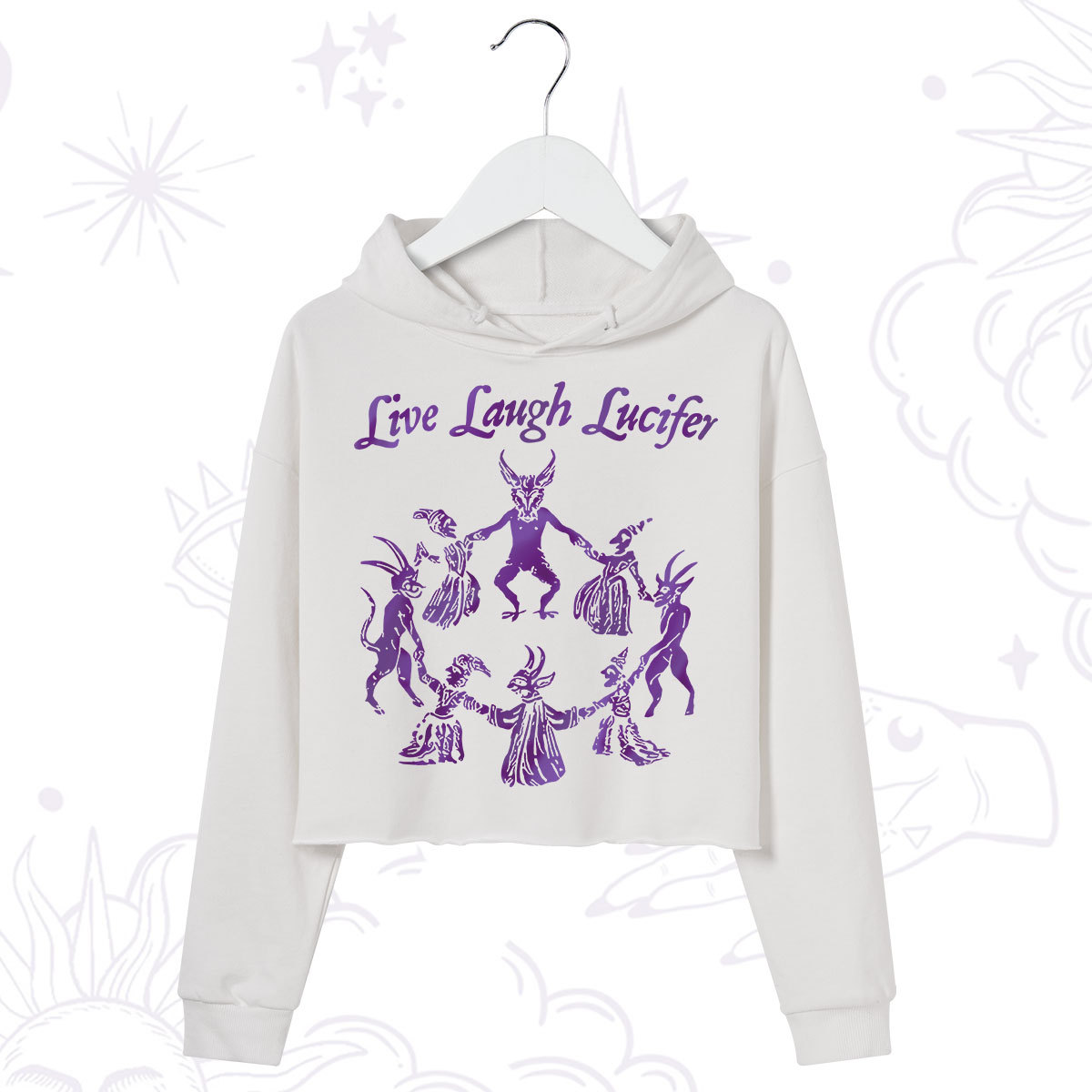 Purplehecate Live Laugh Lucifer Satanic Crop Hoodie