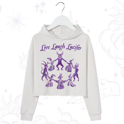 Purplehecate Live Laugh Lucifer Satanic Crop Hoodie