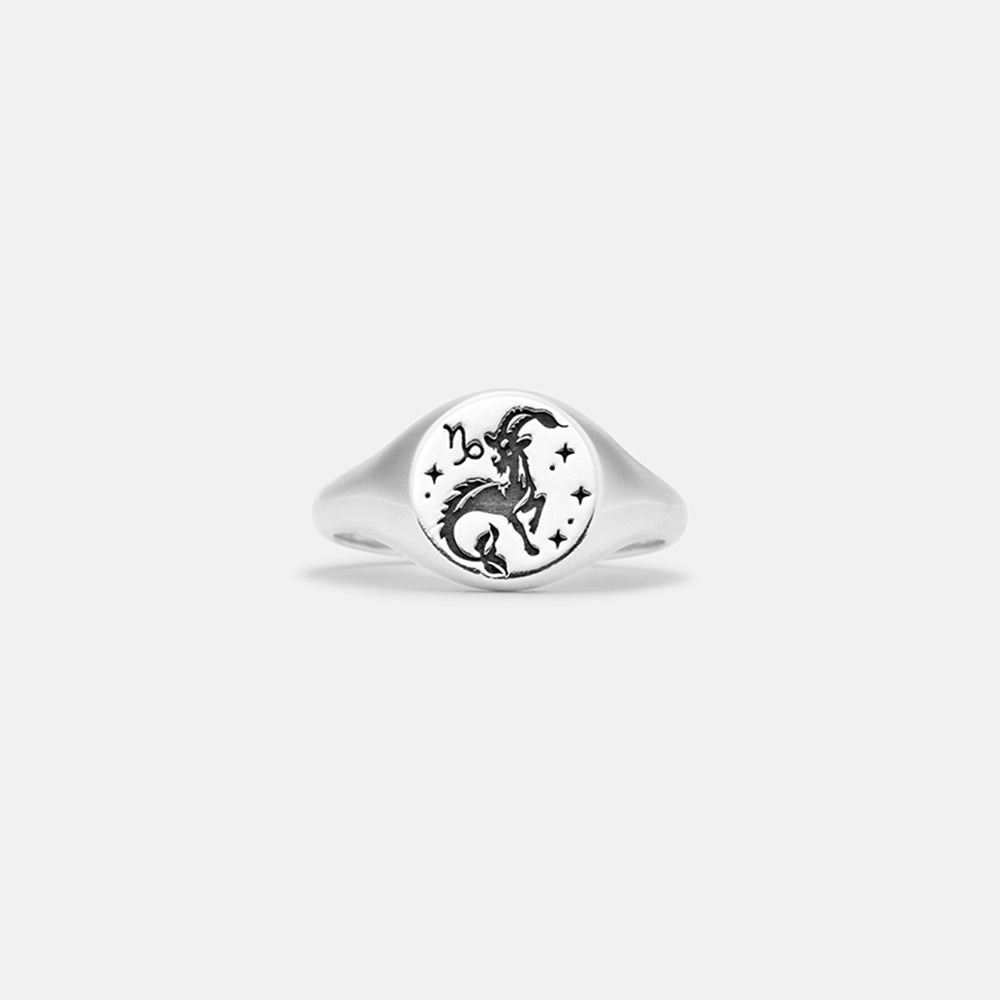 Purplehecate Capricorn Zodiac Sterling Silver Ring