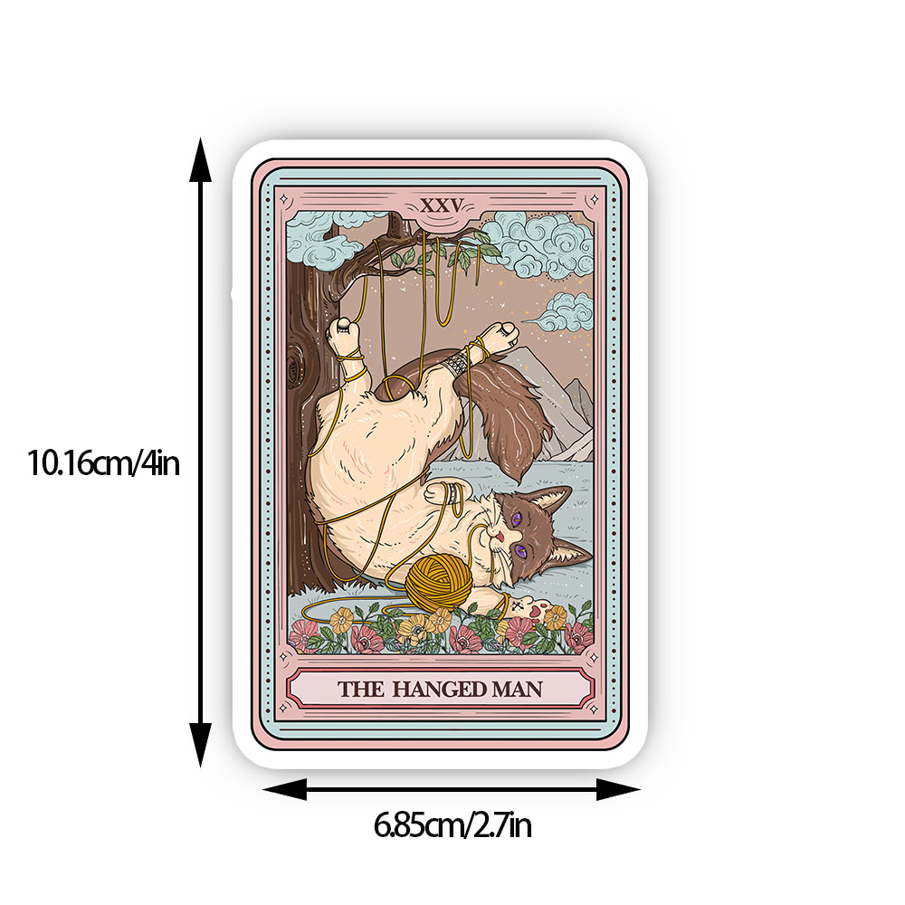 Purplehecate The Hanged Man Tarot Cat Sticker