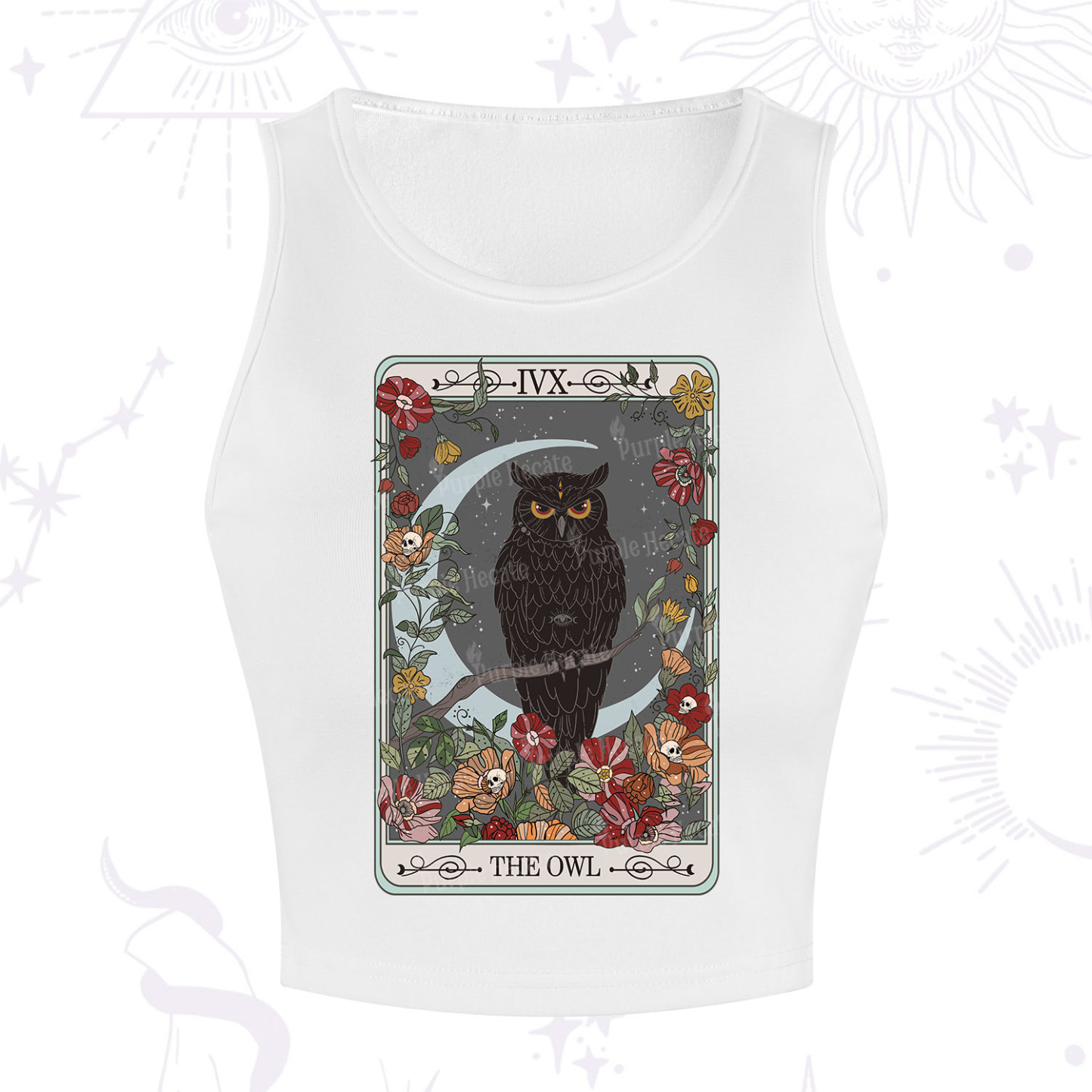 Purplehecate The Owl Tarot Crop Tank