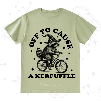 Purplehecate Off to Cause a Kerfuffle Raccoon T-Shirt