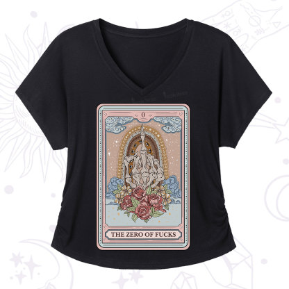 Purplehecate The Zero Of Fucks Tarot V-Neck T-Shirt