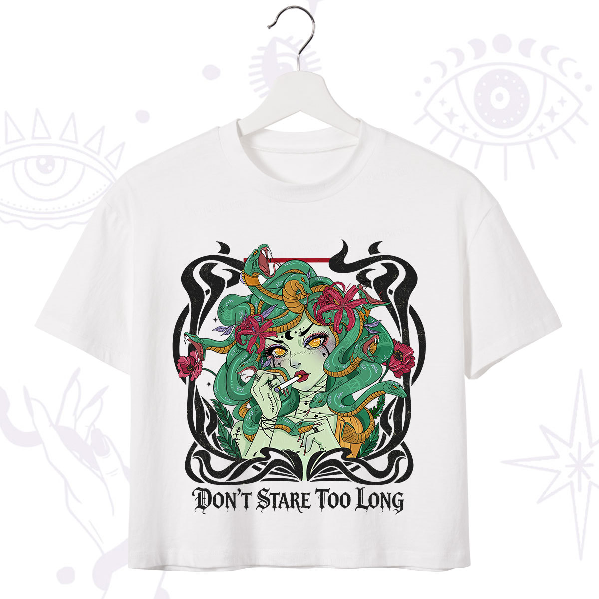 Purplehecate Don't Stare Too Long Crop T-Shirt