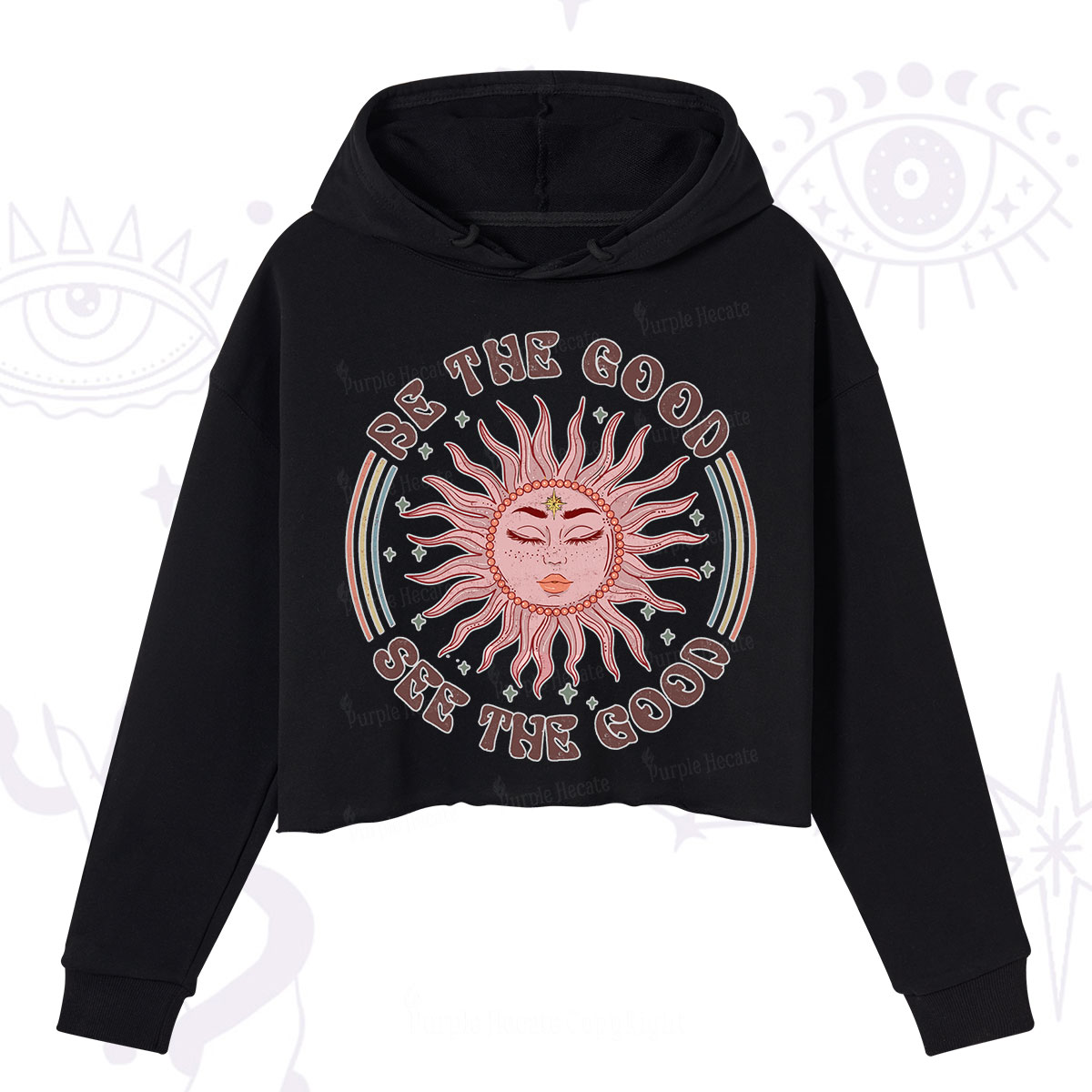 Purplehecate Be the Good See the Good Crop Hoodie