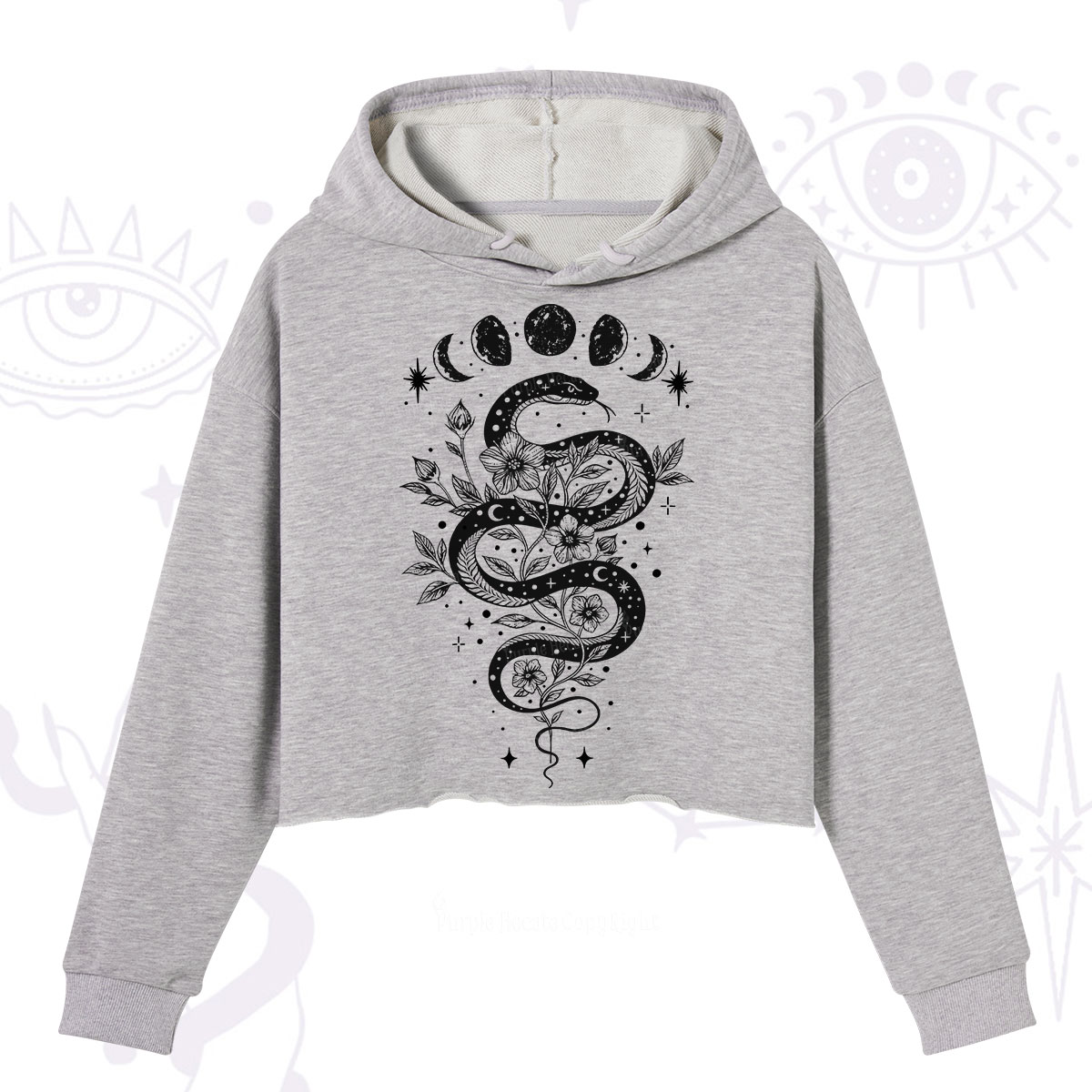 Purplehecate Serpent Spell Crop Hoodie
