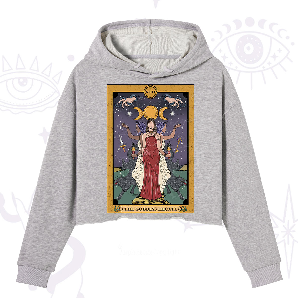 Purplehecate The Goddess Hecate Tarot Crop Hoodie