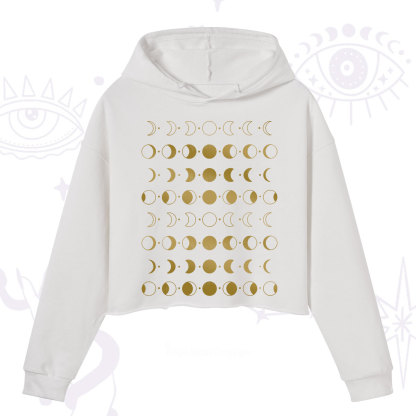 Purplehecate Phases Of Moon Crop Hoodie