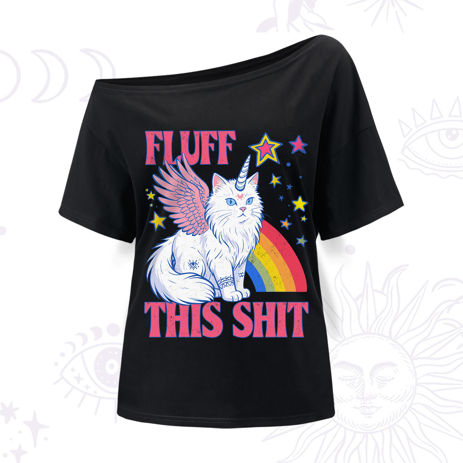 Purplehecate Fluff This Sh*t Cat One Shoulder T-Shirt