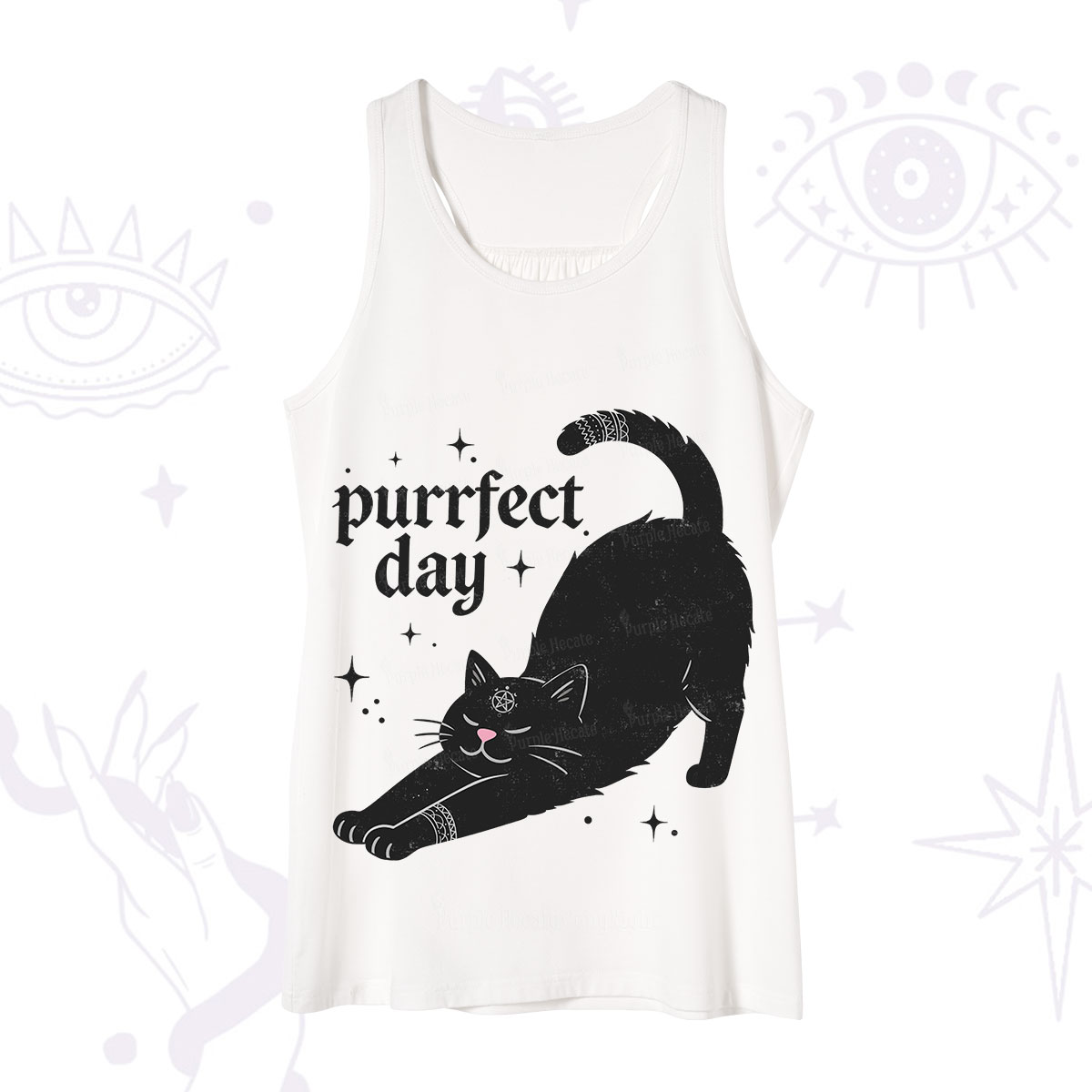 Purplehecate Purrfect Day Black Cat Tank