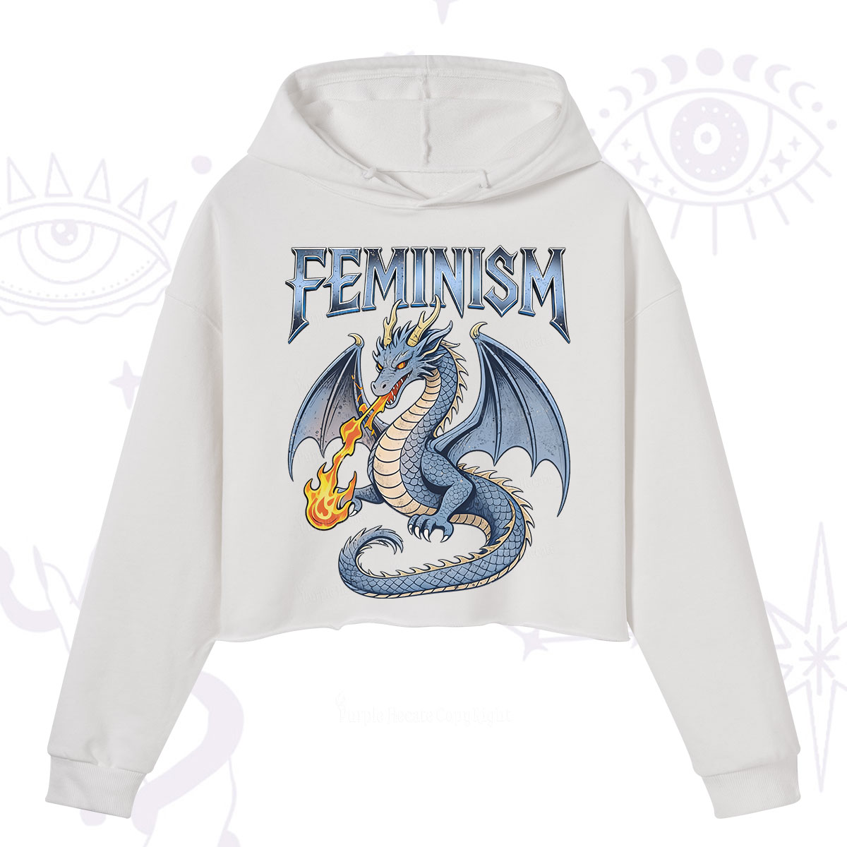 Purplehecate Feminism Dragon Fantasy Crop Hoodie