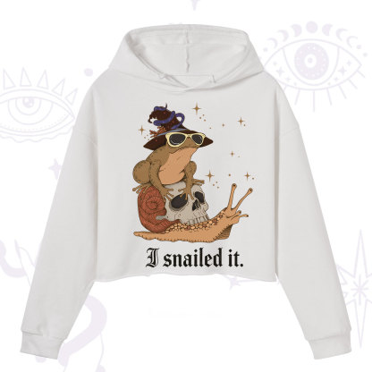 Purplehecate I Snailed It Crop Hoodie