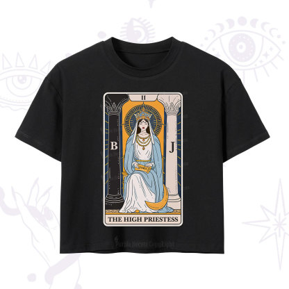 Purplehecate The High Priestess Tarot Card Crop T-Shirt