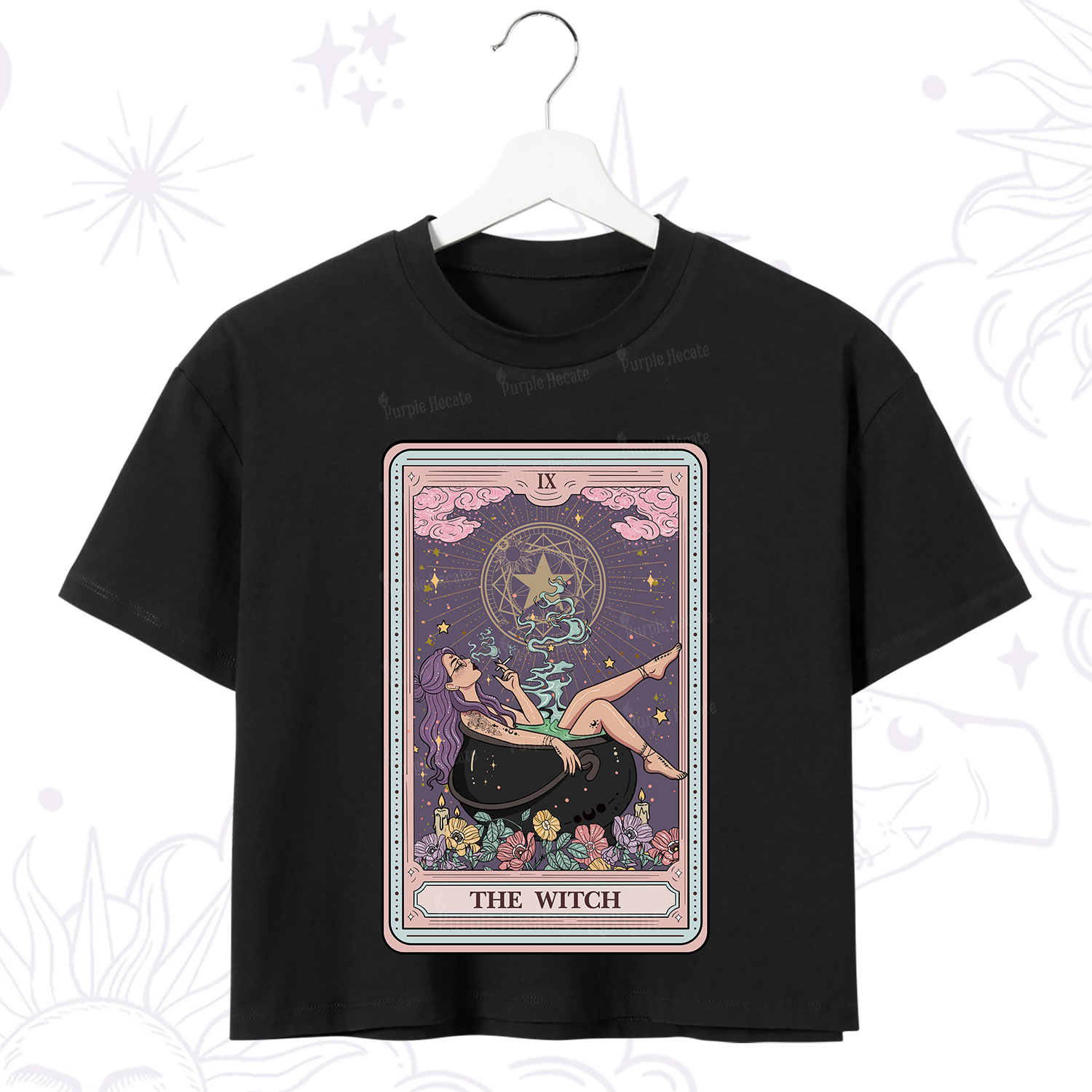 Purplehecate The Witch Tarot Card Crop T-Shirt