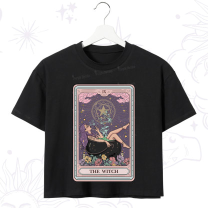 Purplehecate The Witch Tarot Card Crop T-Shirt