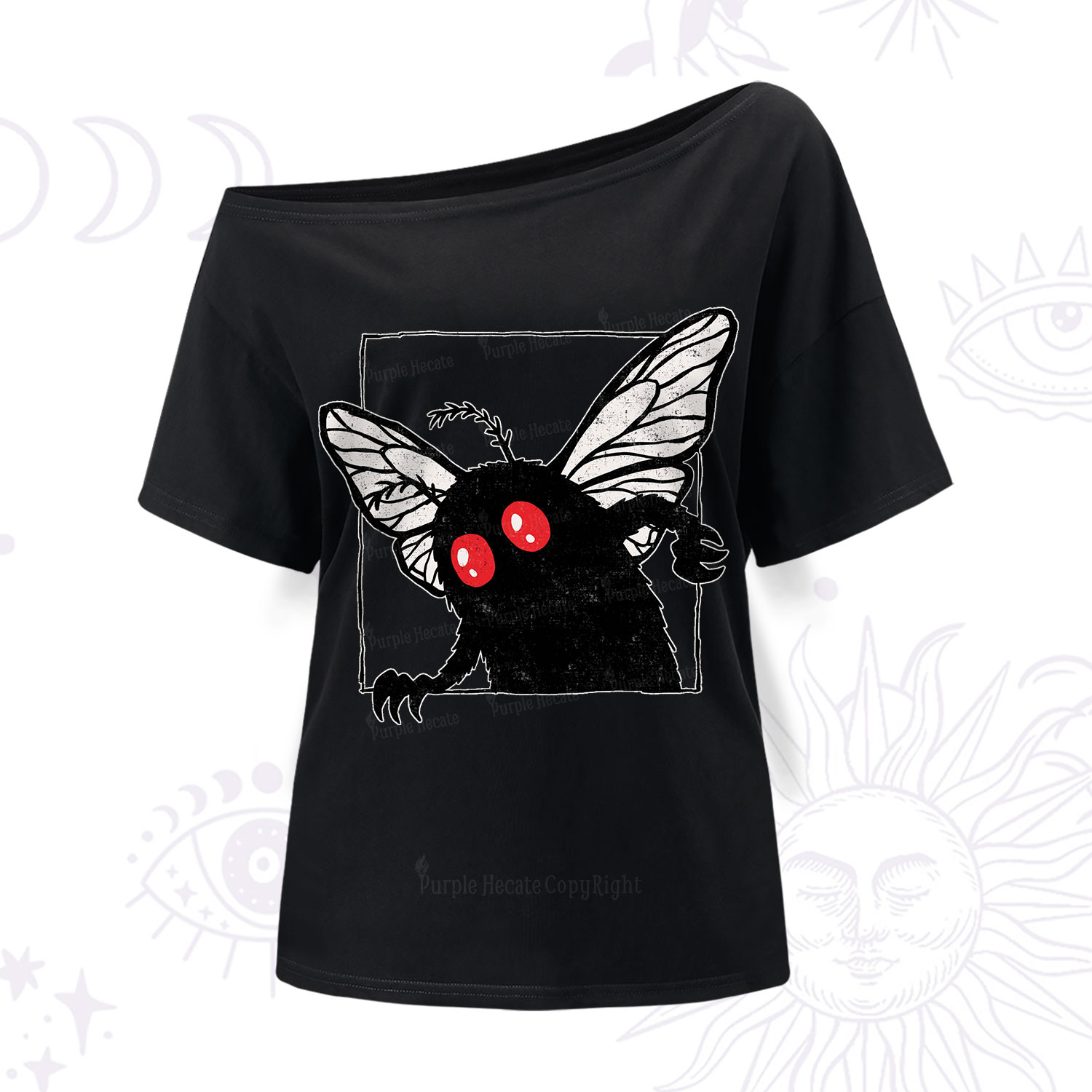 Purplehecate The Curious Mothman One Shoulder T-Shirt