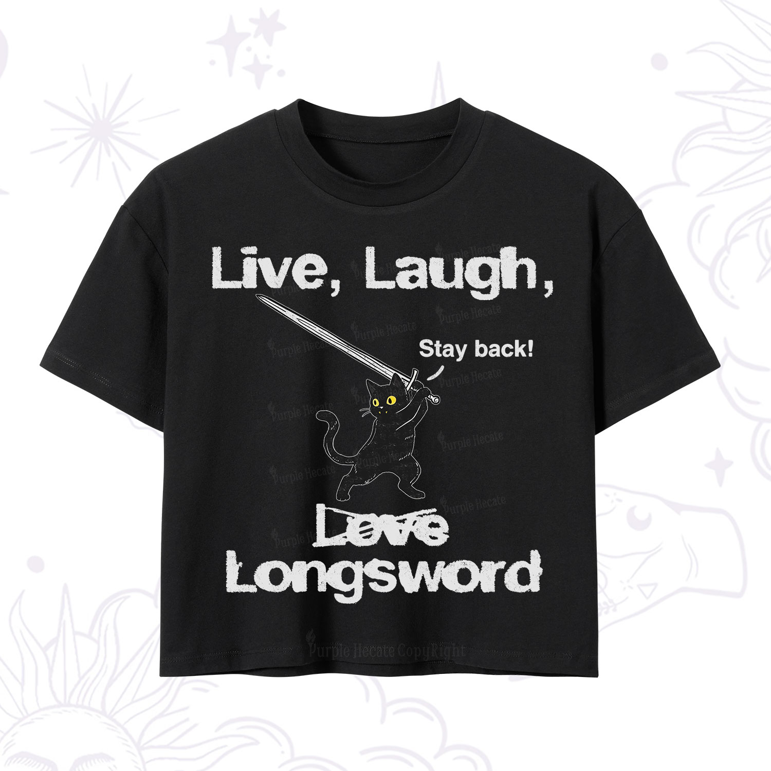 Purplehecate Live Laugh Love Longsword Crop T-Shirt