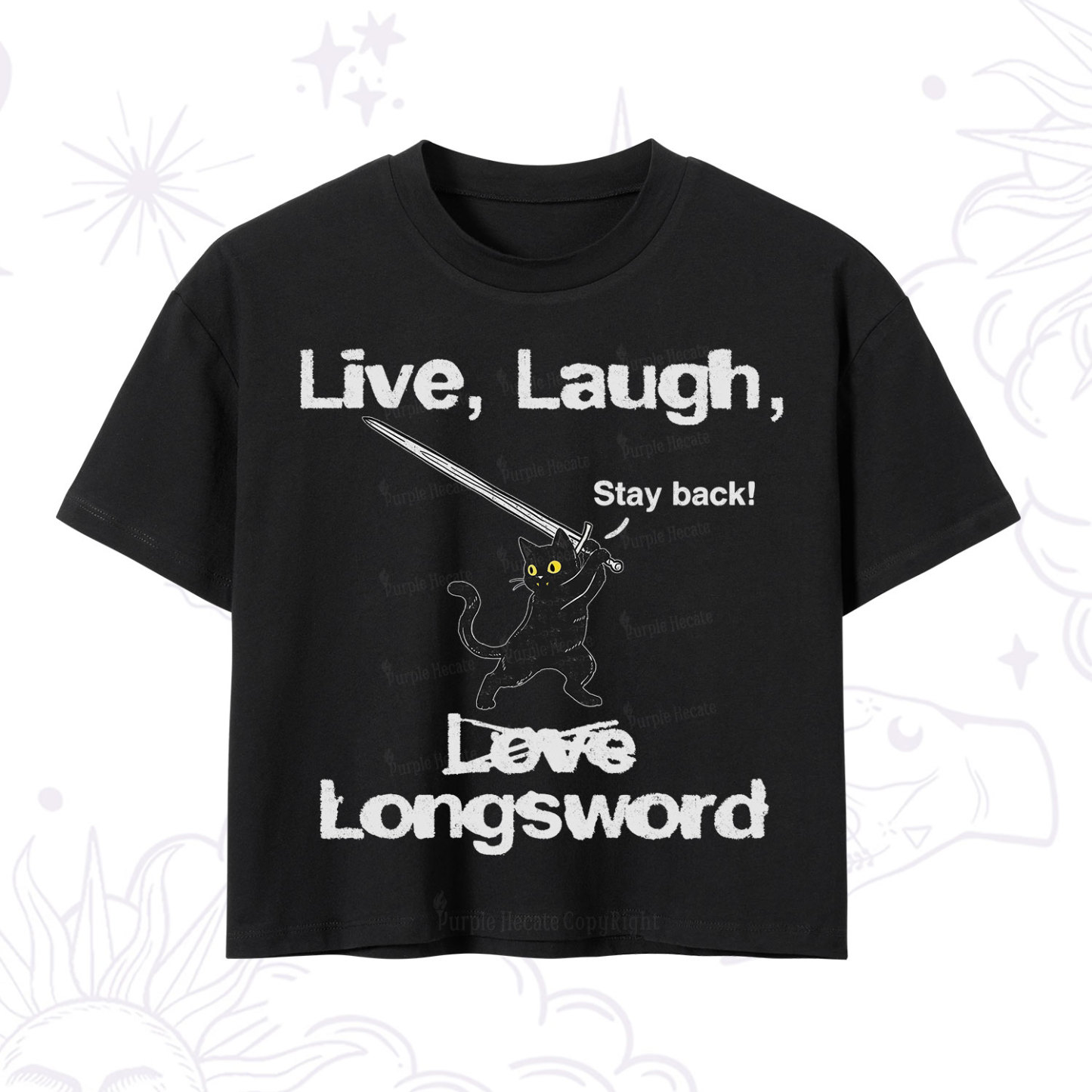 Purplehecate Live Laugh Love Longsword Crop T-Shirt