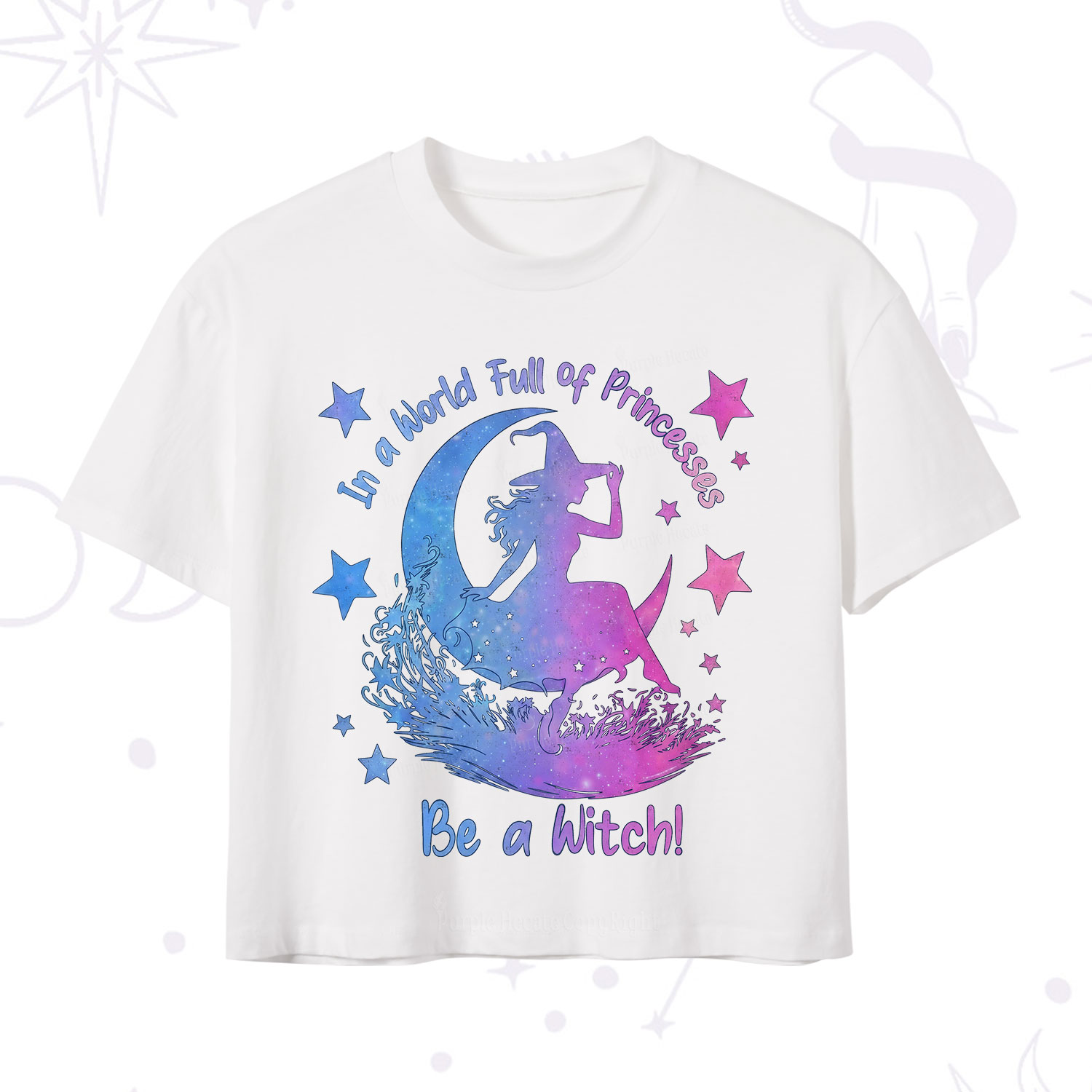 Purplehecate In a World Full of Princesses be a Witch Crop T-Shirt