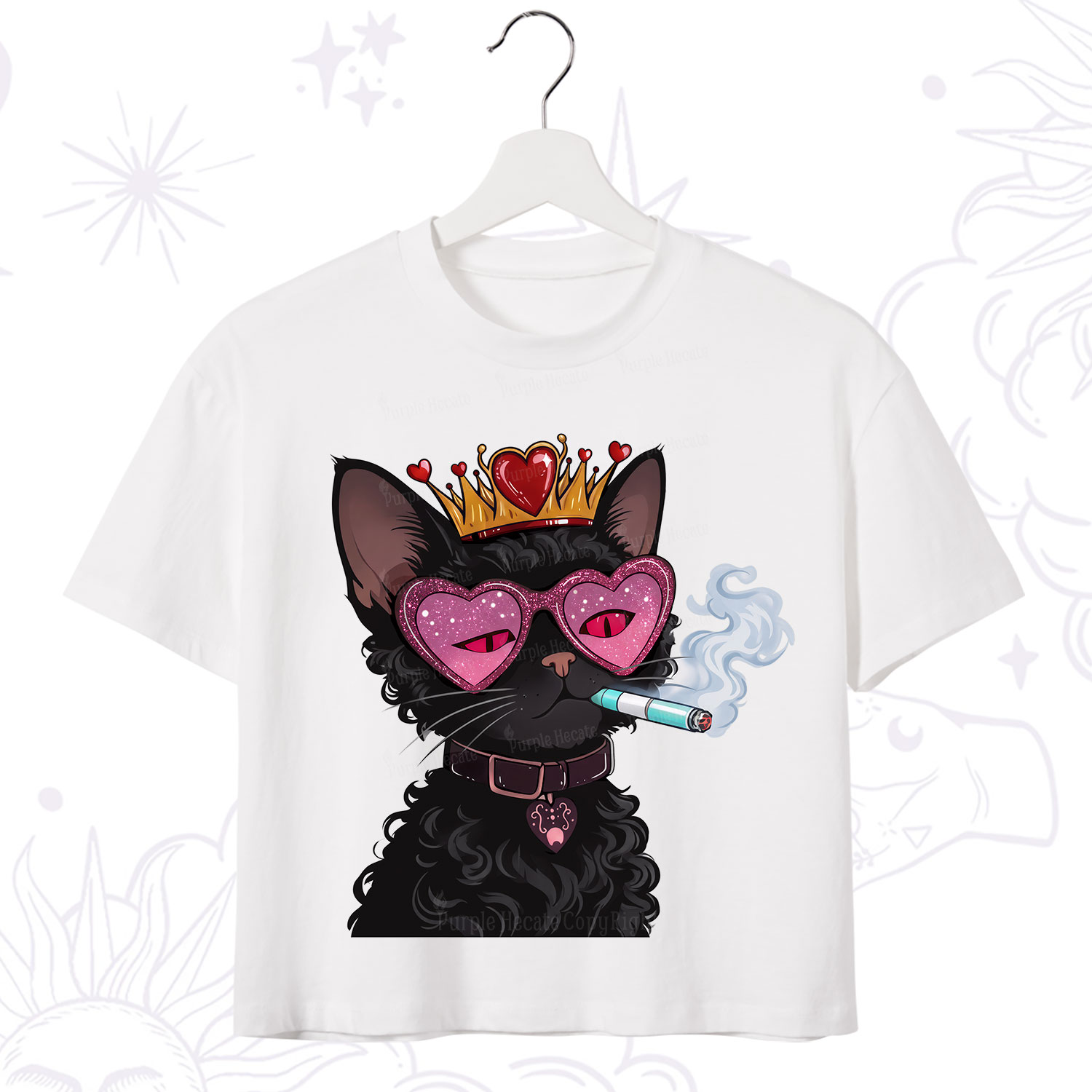 Purplehecate Join the Baddie Era Queen Cat Crop T-Shirt