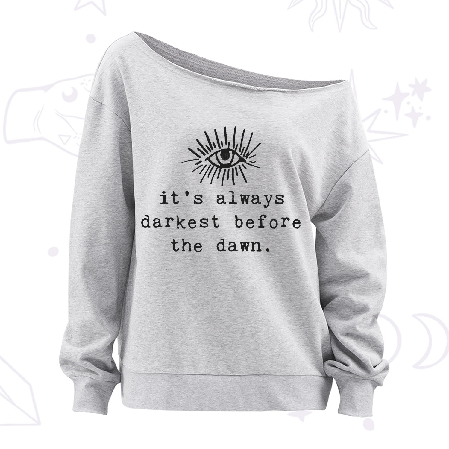 Purplehecate It's Always Darkest Before Dawn Off The Shoulder Sweatshirt