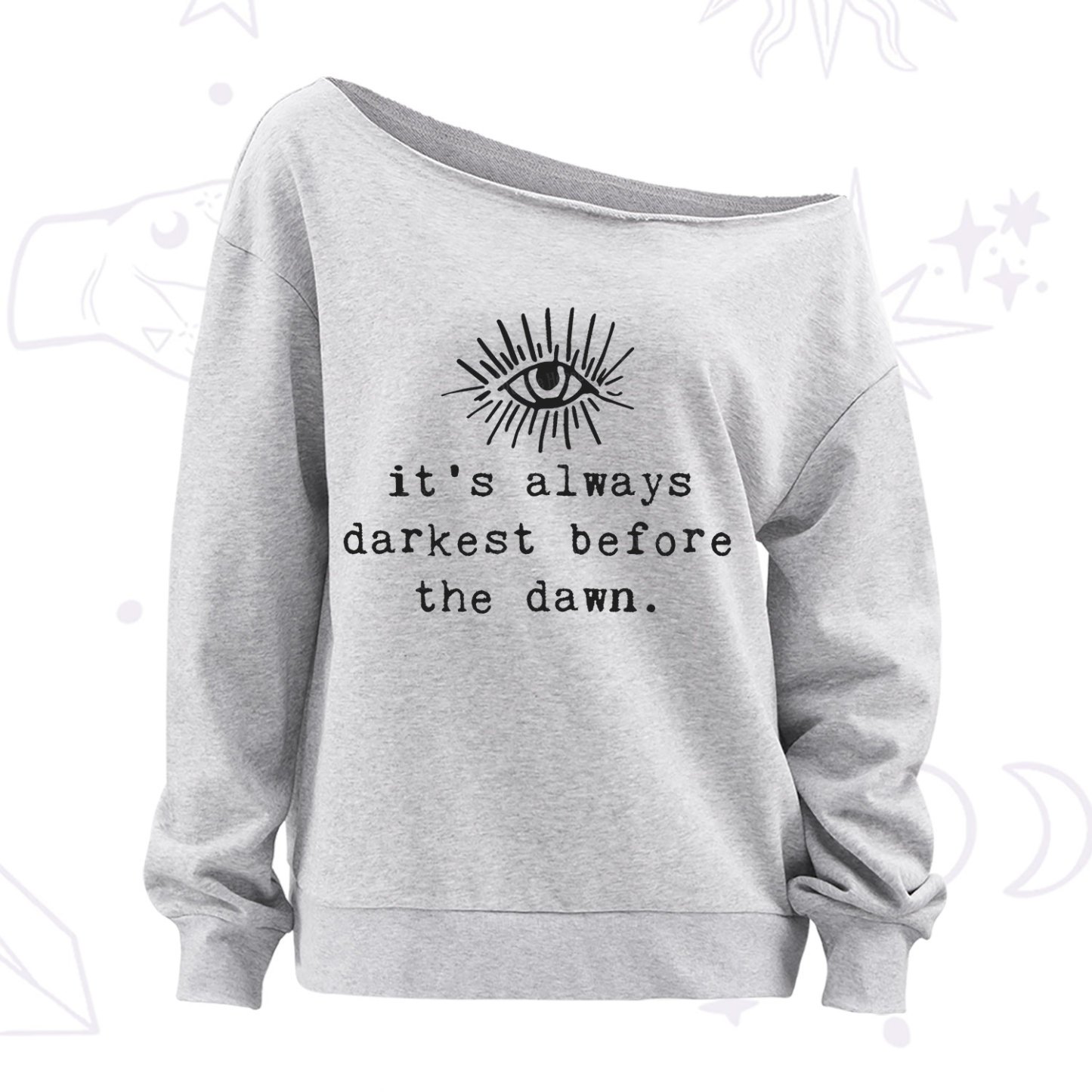 Purplehecate It's Always Darkest Before Dawn Off The Shoulder Sweatshirt