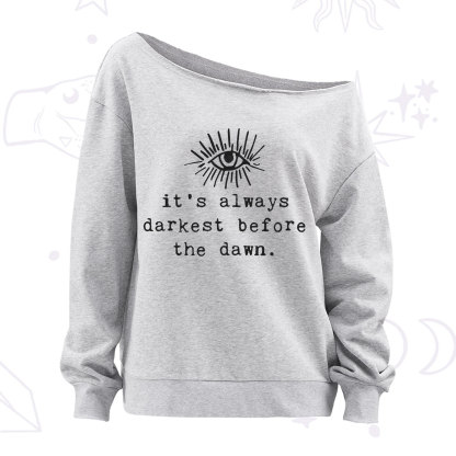 Purplehecate It's Always Darkest Before Dawn Off The Shoulder Sweatshirt