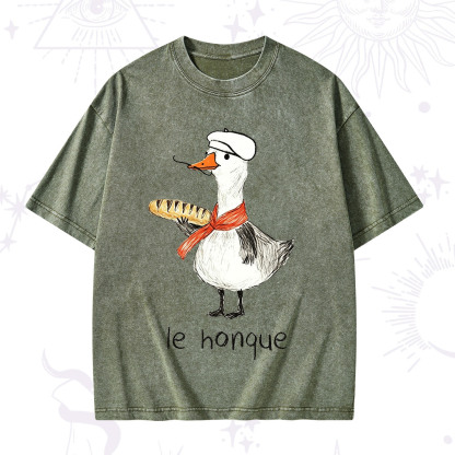 Purplehecate Funny French Goose Washed T-Shirt