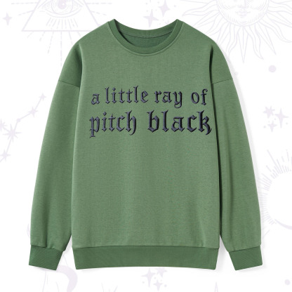 Purplehecate A Little ray of Pitch Black Embroidered Sweatshirt