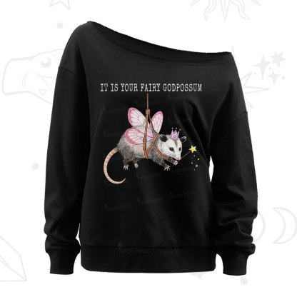 Purplehecate It Is Your Fairy Godpossum Off The Shoulder Sweatshirt