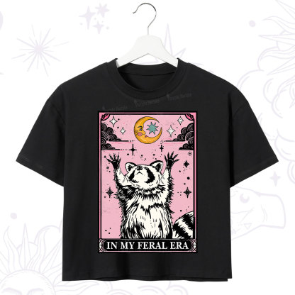 Purplehecate The In My Feral Era Tarot Raccoon Crop T-Shirt