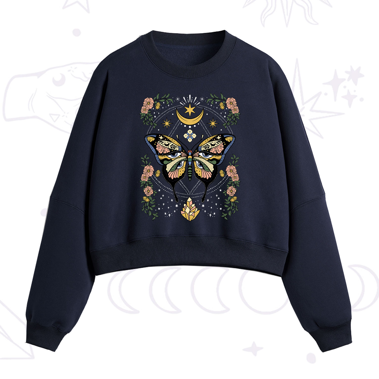 Purplehecate I Am Opening Crop Sweatshirt