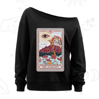 Purplehecate The Audacity Tarot Card Off The Shoulder Sweatshirt