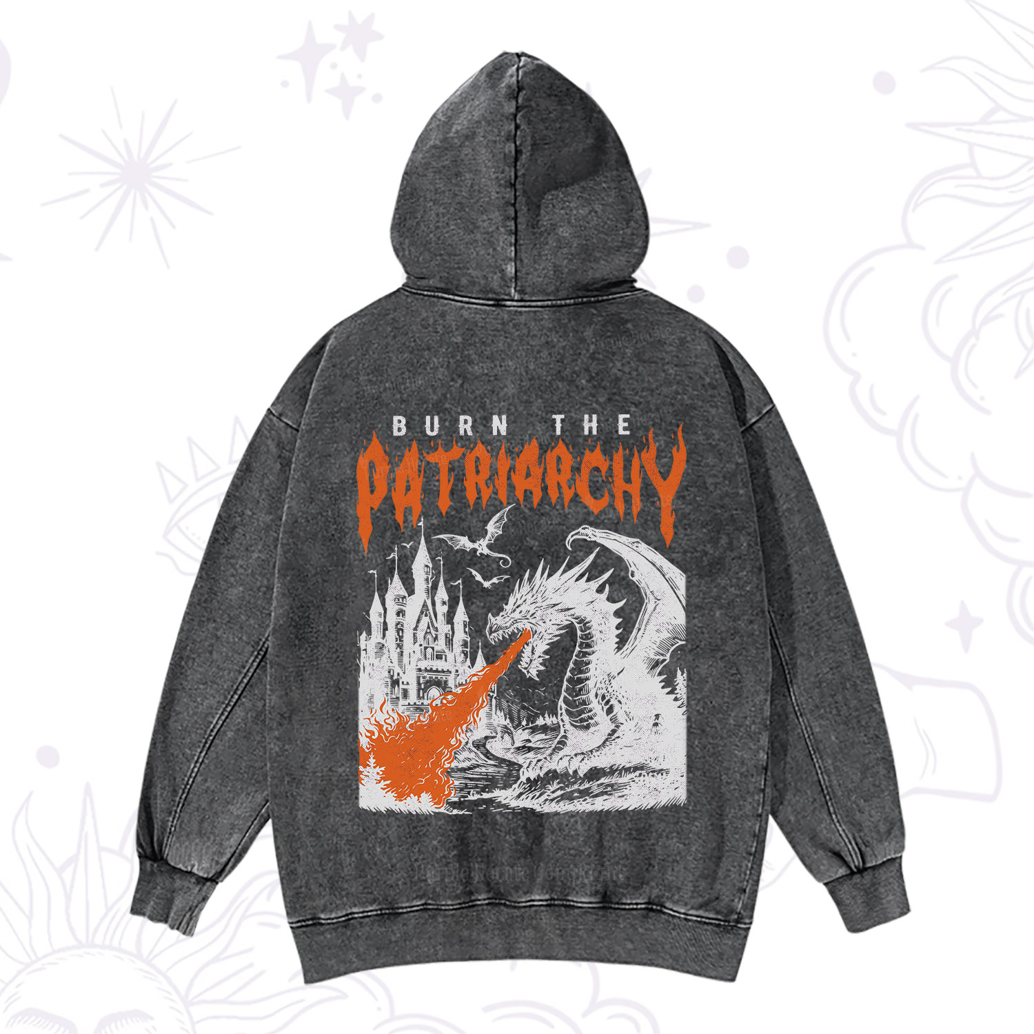 Purplehecate Burn the Patriarchy Dragon Washed Hoodie