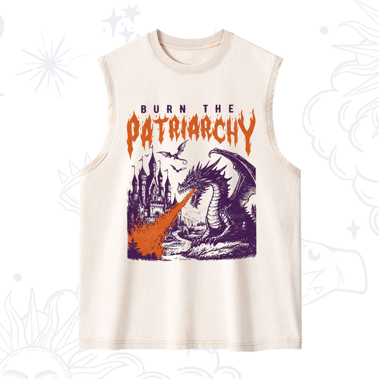 Purplehecate Burn the Patriarchy Dragon Washed Tank