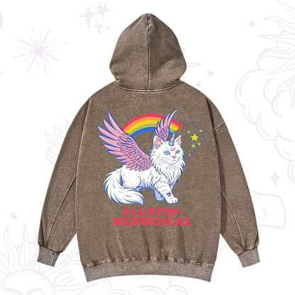 Purplehecate Fluffin Meowgical Washed Hoodie