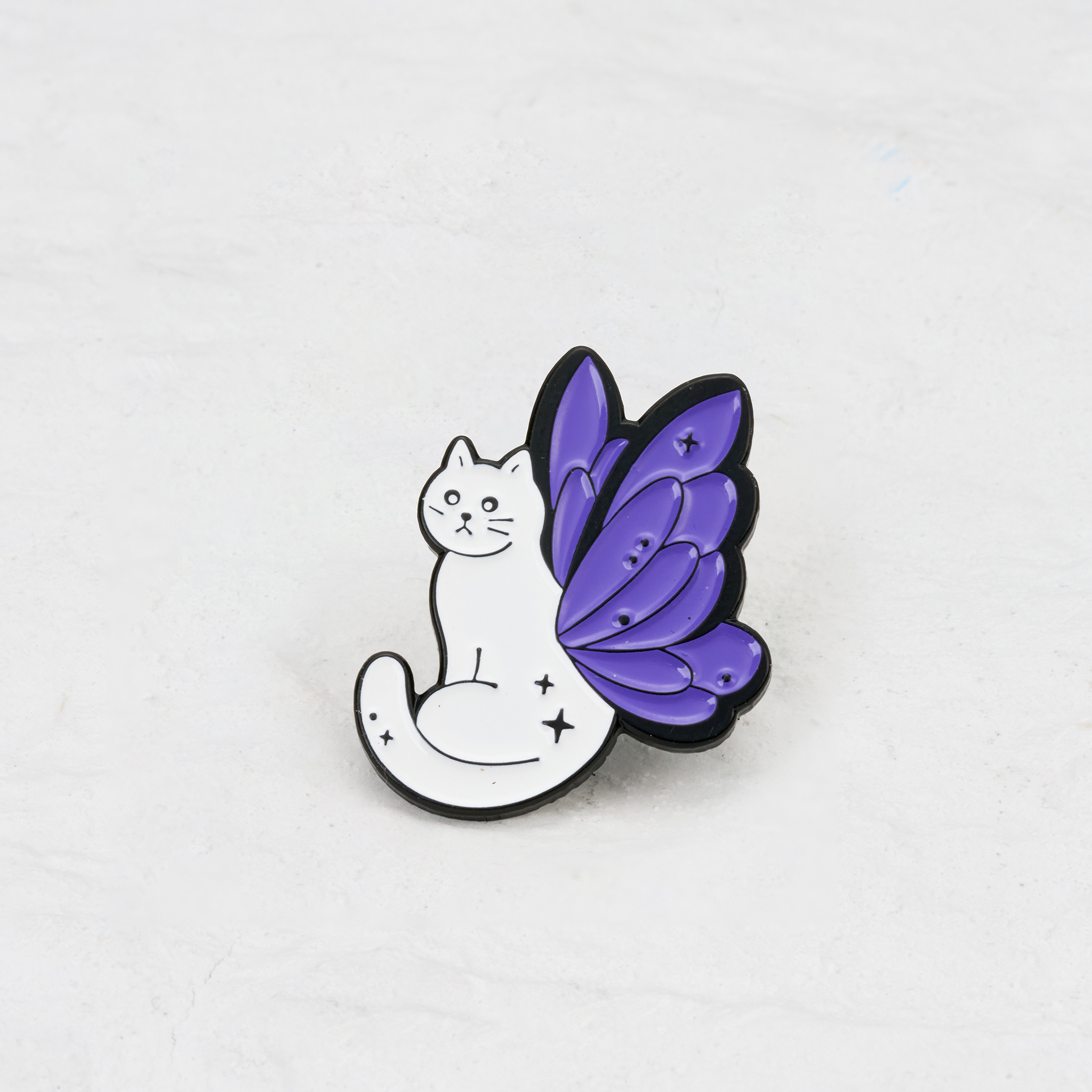Purplehecate White Cat Pin