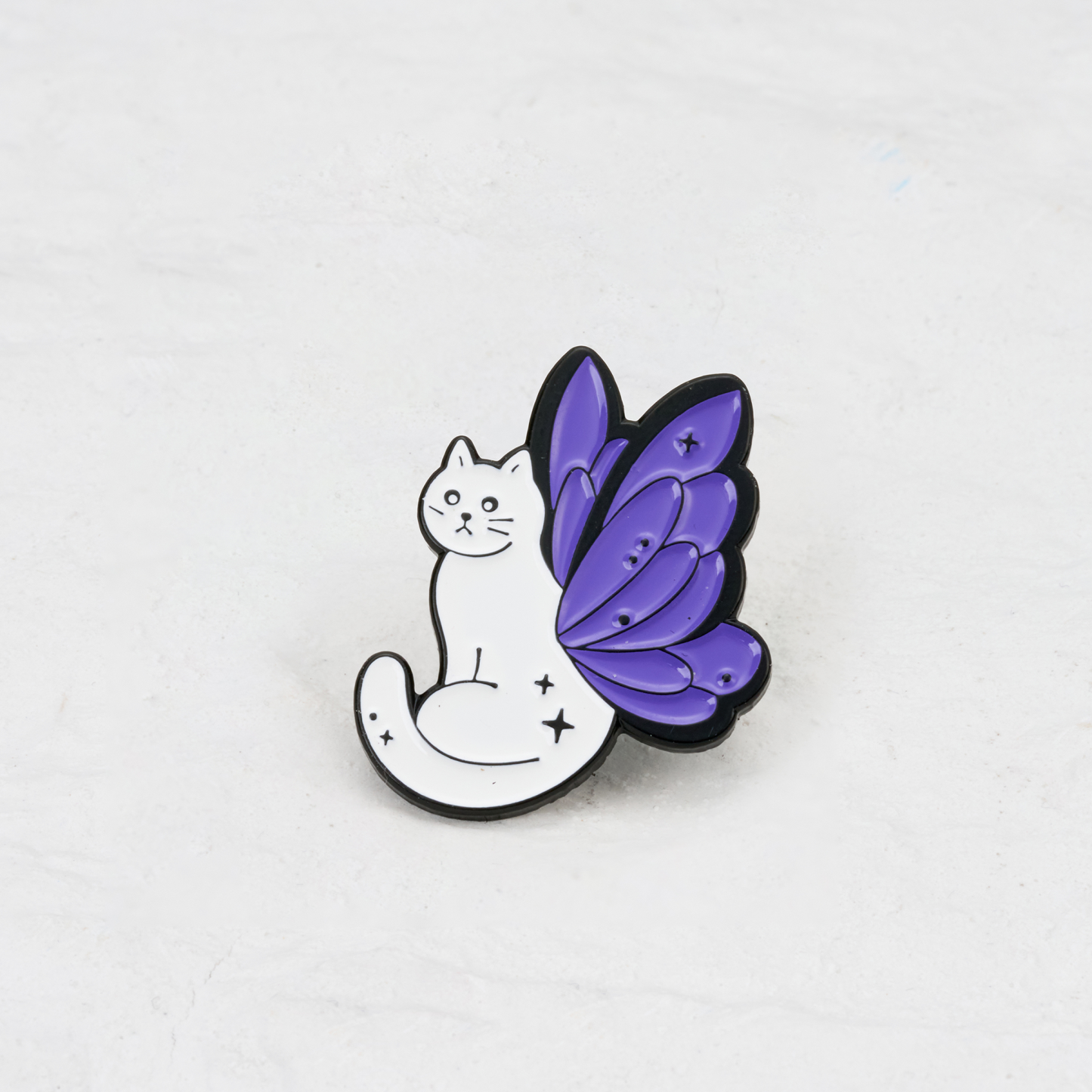 Purplehecate White Cat Pin
