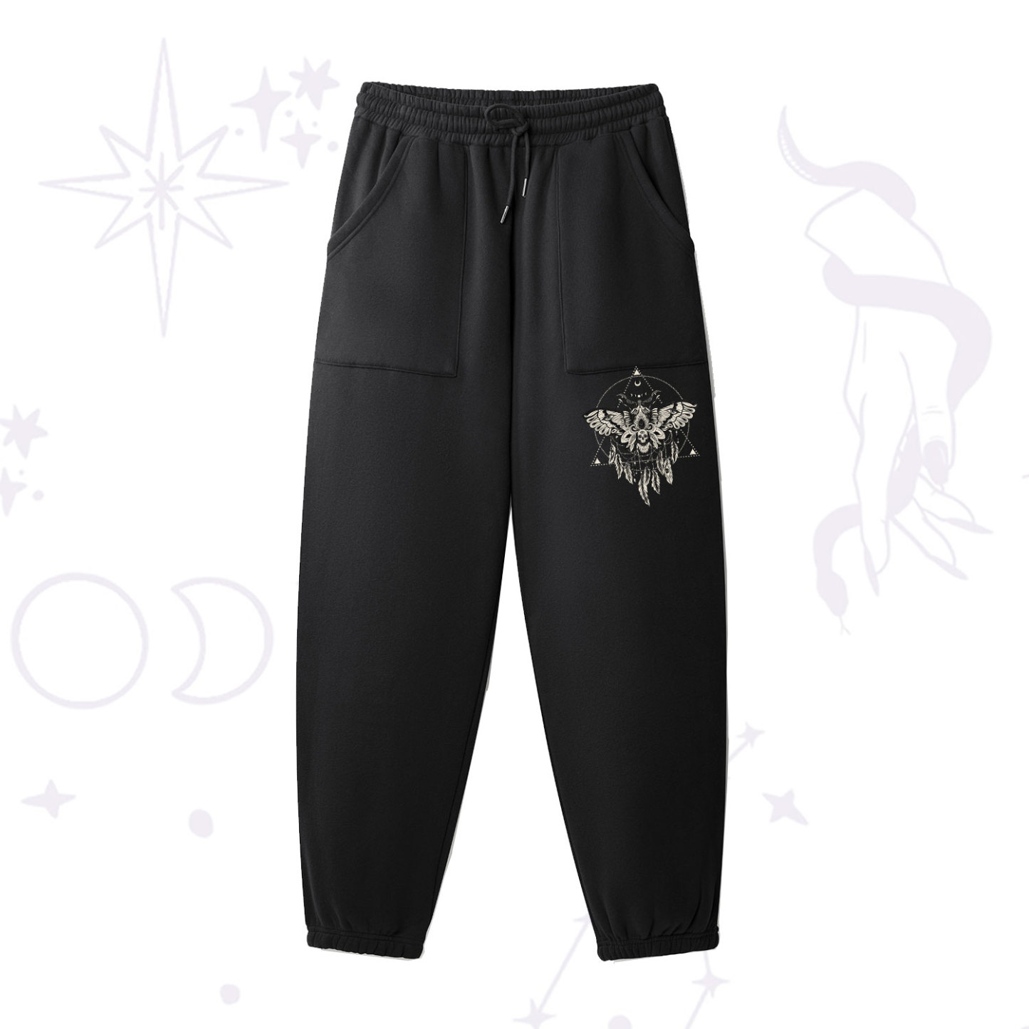Purplehecate Mystical Luna Moth Fleece Sweatpants
